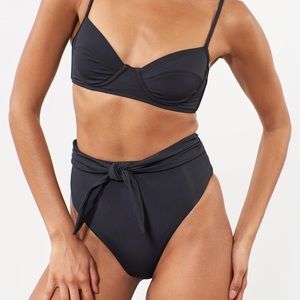 MARA HOFFMAN | Highwaisted Highleg Black Bikini